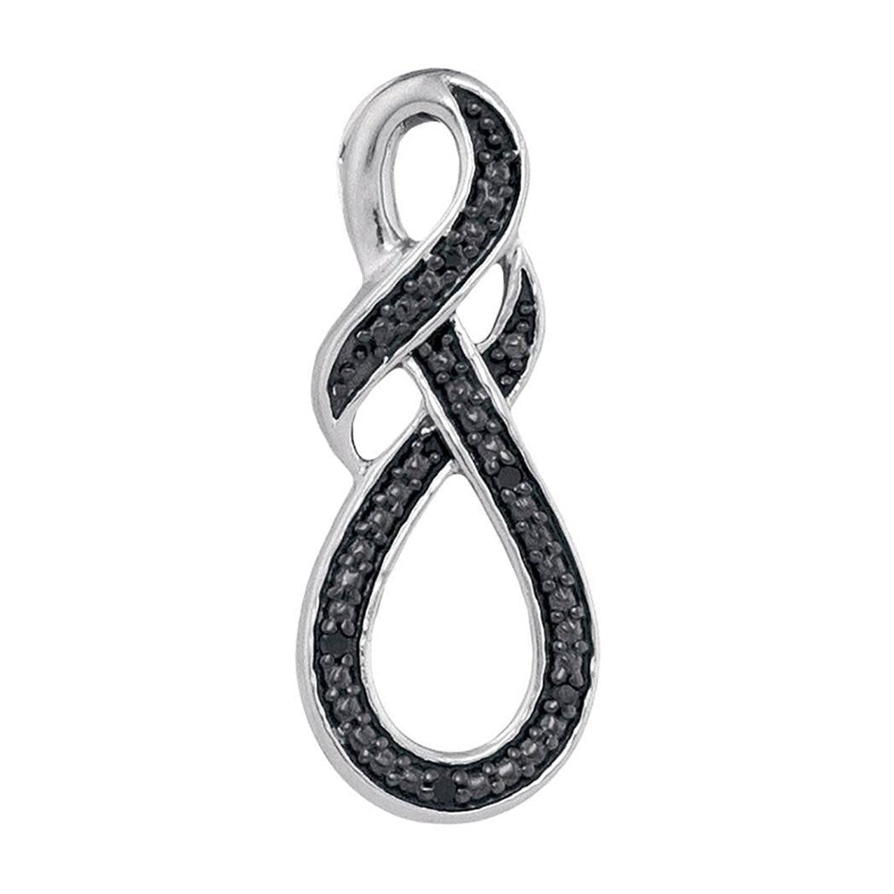 Eternal Love Black Diamond Infinity Heart Pendant - Splendid Jewellery