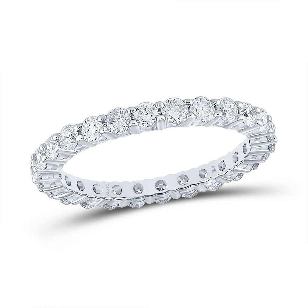Eternal Love Brilliance: 14kt White Gold Womens Round Diamond Eternity Wedding Band 1 - 1/2 Cttw - Splendid Jewellery