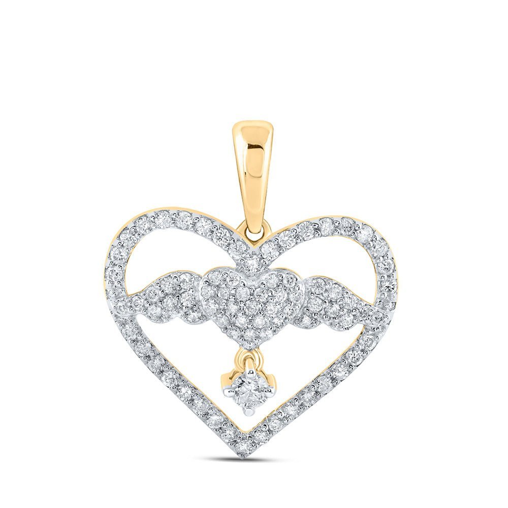 Eternal Love Diamond Angel Heart Pendant - Splendid Jewellery