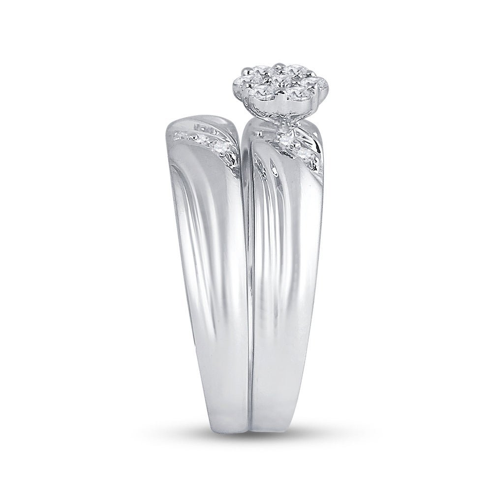 Eternal Love Diamond Cluster Wedding Set - Splendid Jewellery