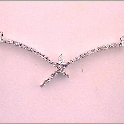 Ethereal Elegance: 10kt White Gold Pear Diamond Pendant Necklace - Splendid Jewellery