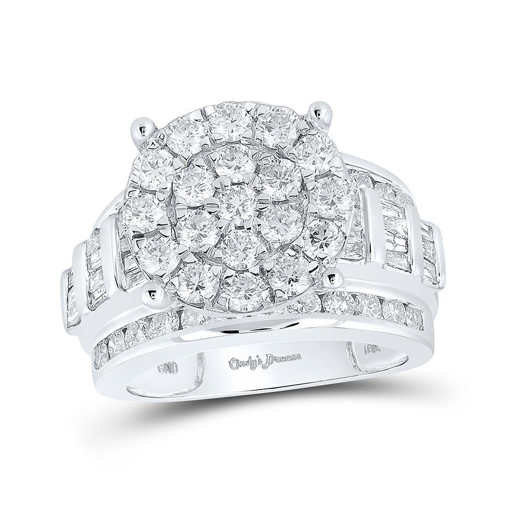 Ethereal Radiance | 10kt White Gold Dazzling Diamond Cluster Bridal Wedding Engagement Ring 3 Cttw - Splendid Jewellery