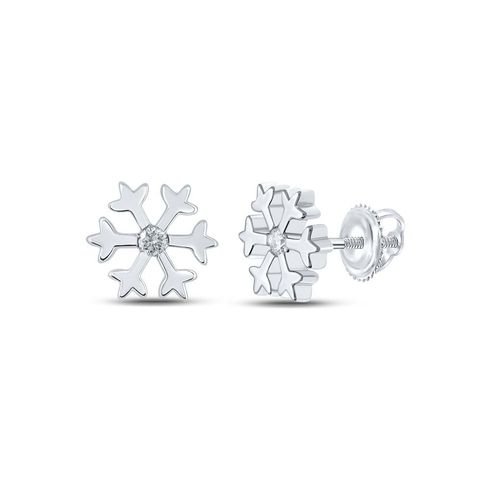 Exquisite Diamond Snowflake Earrings in 10kt White Gold - Splendid Jewellery
