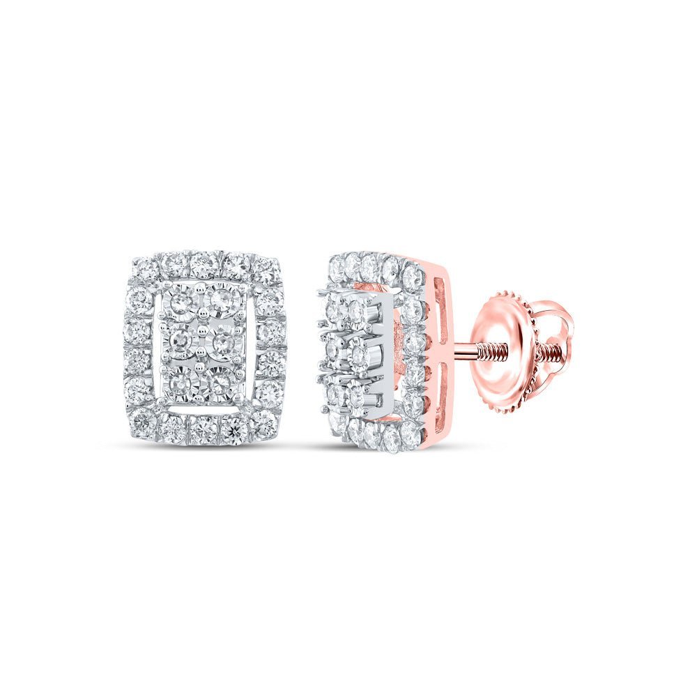 Exquisite Rose Gold Diamond Cluster Earrings: Captivating Brilliance and Timeless Elegance - Splendid Jewellery