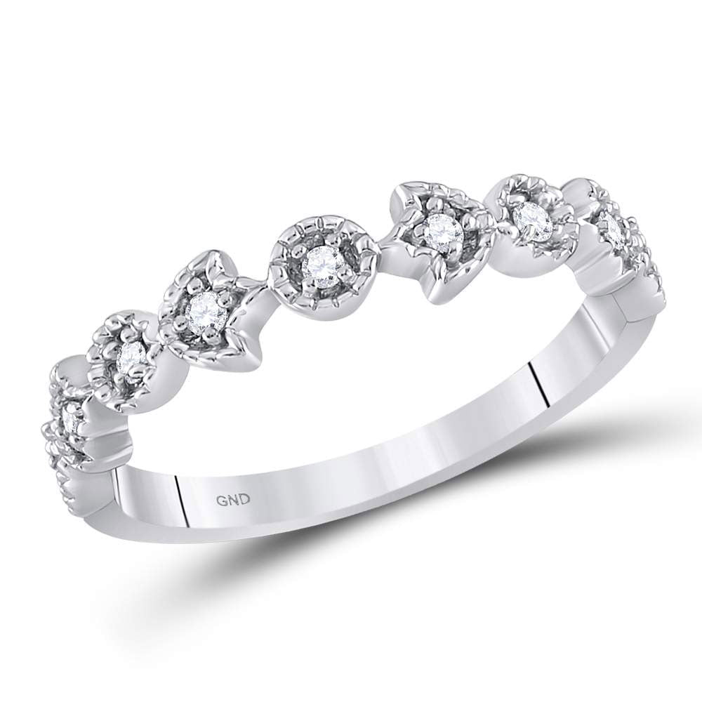 Floral Brilliance Diamond Stackable Band - Splendid Jewellery