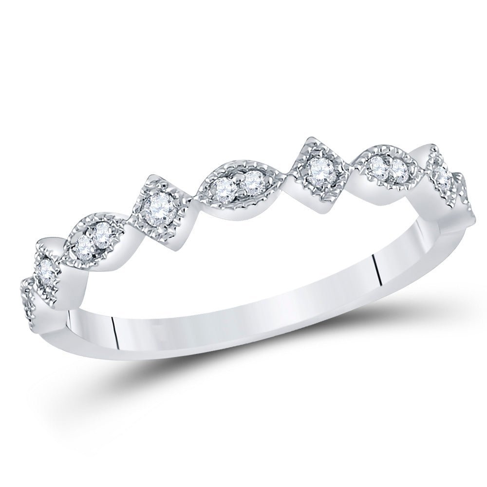 Geometric Brilliance Diamond Stackable Band - Splendid Jewellery