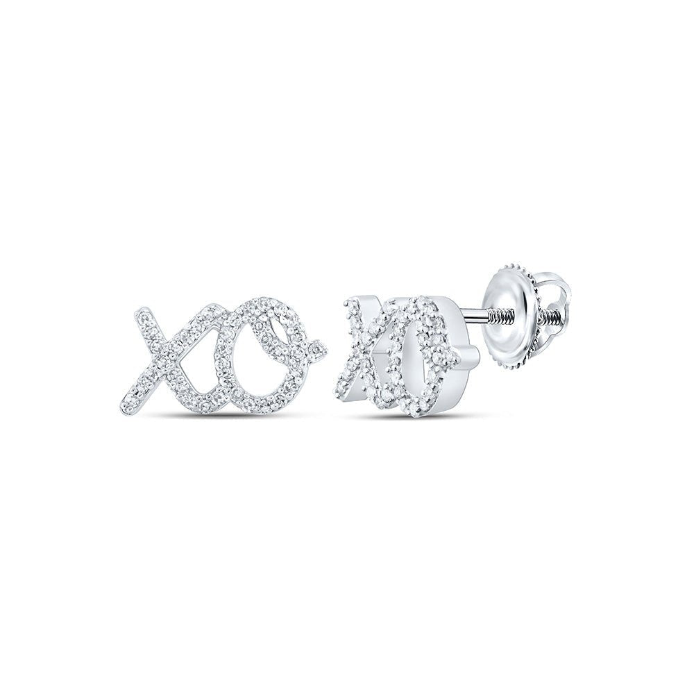 Glamorous Brilliance: 10kt White Gold Diamond XO Fashion Earrings - Splendid Jewellery