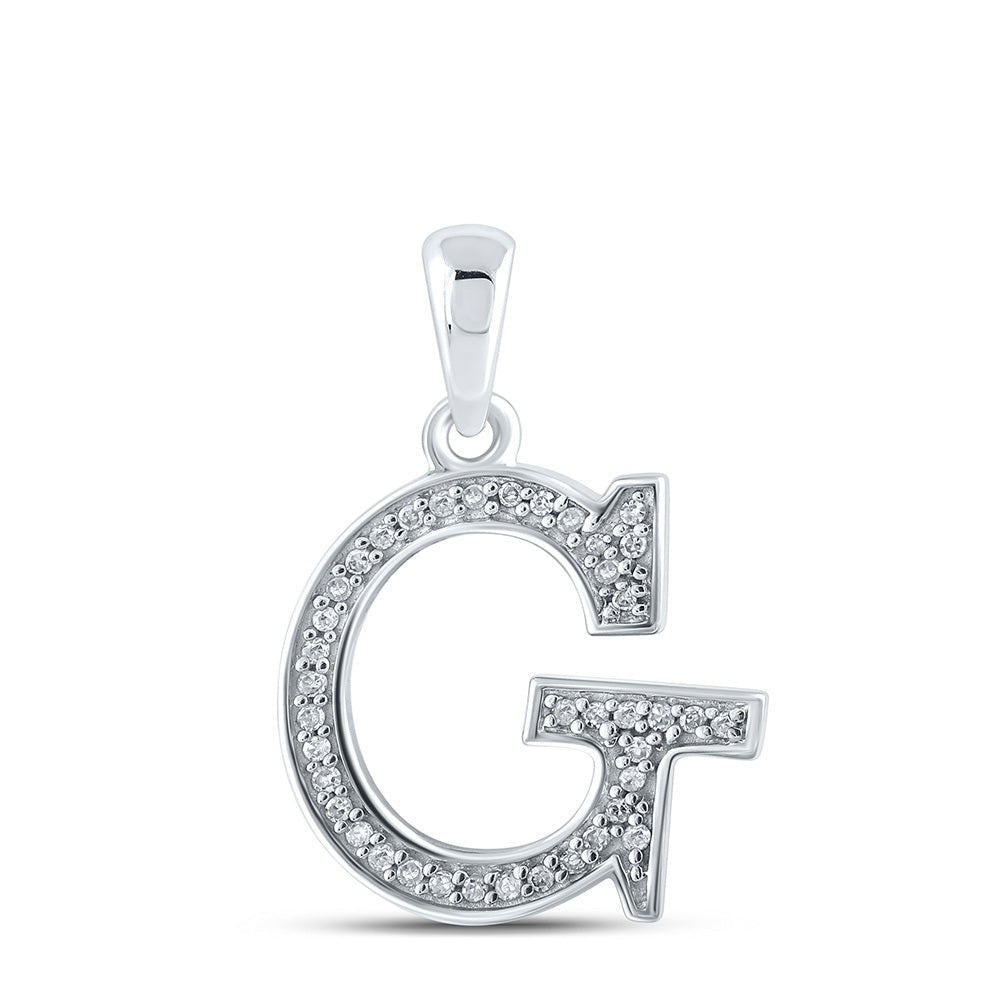Glamorous Diamond Initial & Letter Pendant in 10kt White Gold - Splendid Jewellery