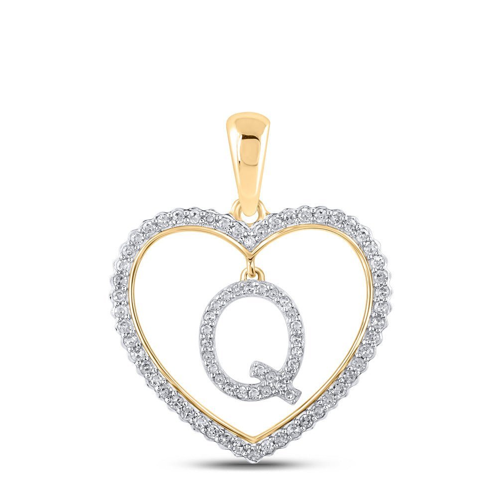 Heart of Affection Diamond Initial Pendant - Splendid Jewellery