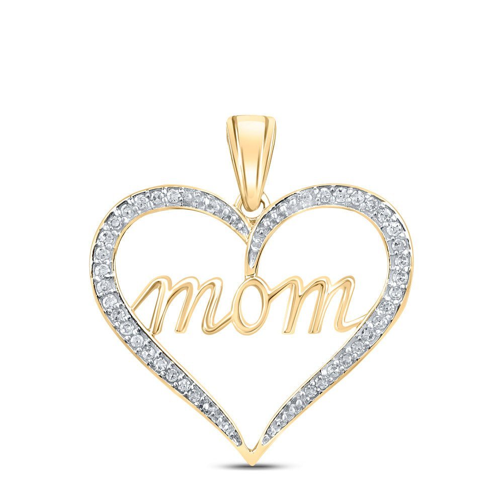 Heart of Love Diamond Pendant - 10kt Yellow Gold Mother's Day Gift - Splendid Jewellery
