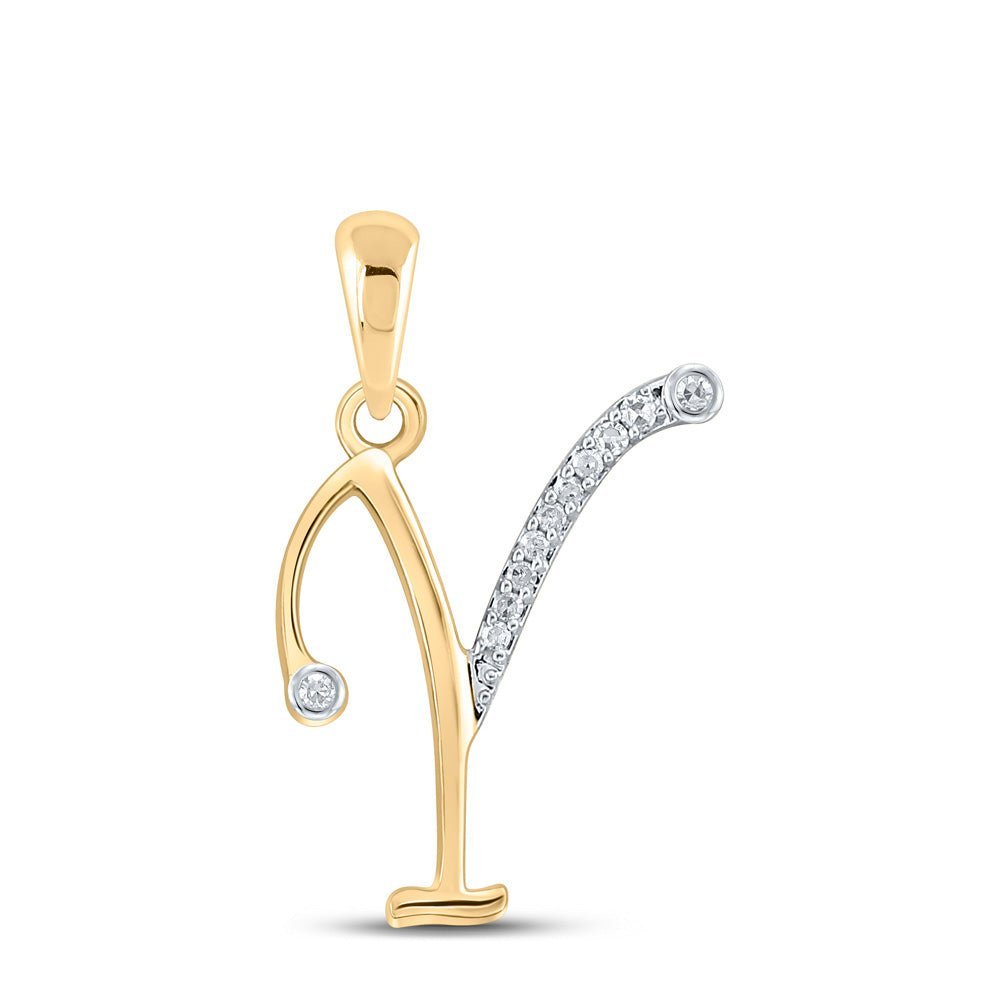 Illuminated Initials | 10kt Yellow Gold Diamond Letter Pendant - Splendid Jewellery