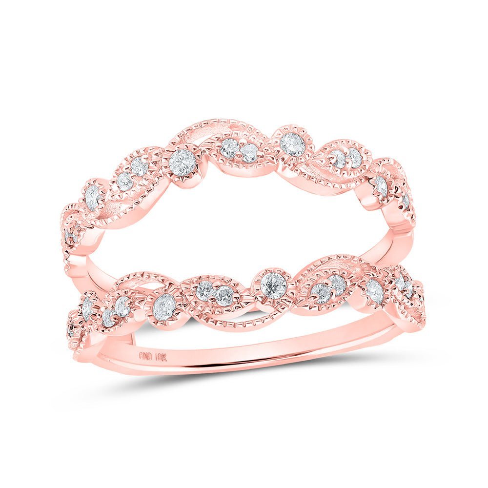 Luxurious Rose Gold Diamond Wrap Enhancer - A Touch of Elegance for Your Wedding Band - Splendid Jewellery