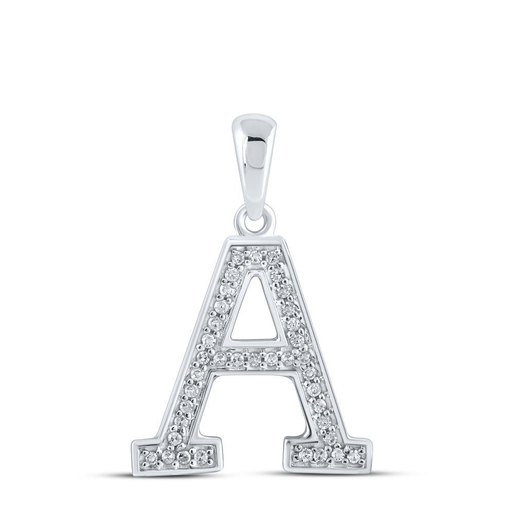 Luxury Initial Sparkle Pendant - 10kt White Gold & Diamond Letter Necklace - Splendid Jewellery