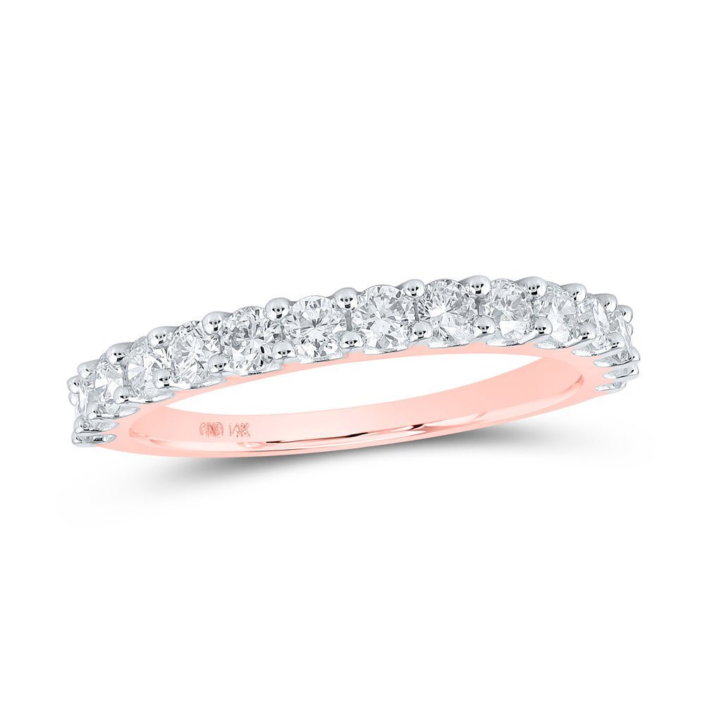 Mesmerizing Rose Gold Diamond Band: 14kt Rose Gold Womens Round Diamond Band Ring 7/8 Cttw - Splendid Jewellery