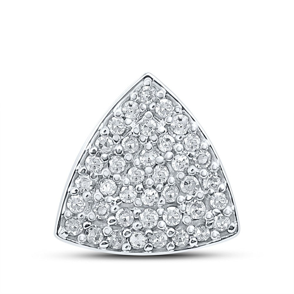 Mesmerizing Triangle Diamond Cluster Pendant in 10kt White Gold - Splendid Jewellery