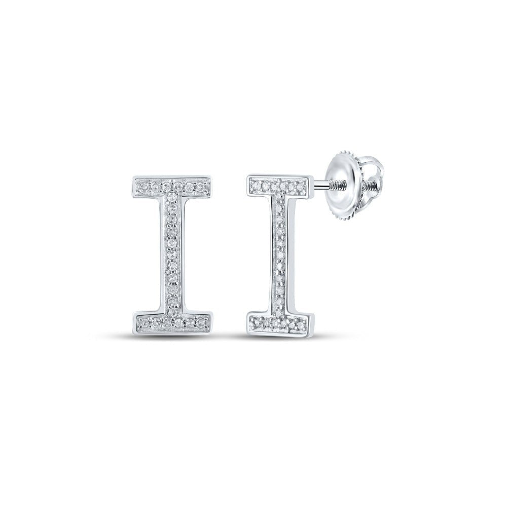Personalized Diamond Initial Earrings in 10kt White Gold - A Unique Expression of Style - Splendid Jewellery