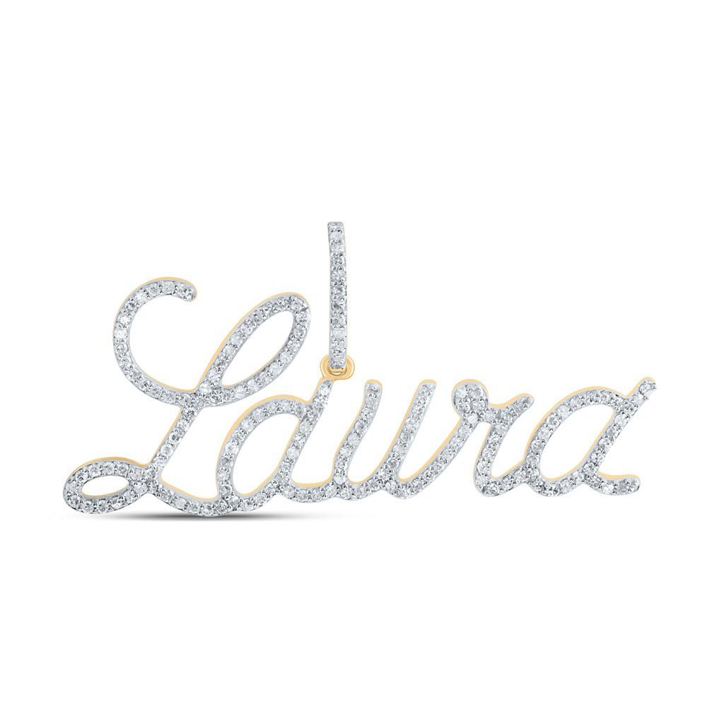 Personalized Diamond Initial & Letter Pendant in 10kt Yellow Gold | 3/4 Cttw | Splendid Jewellery - Splendid Jewellery