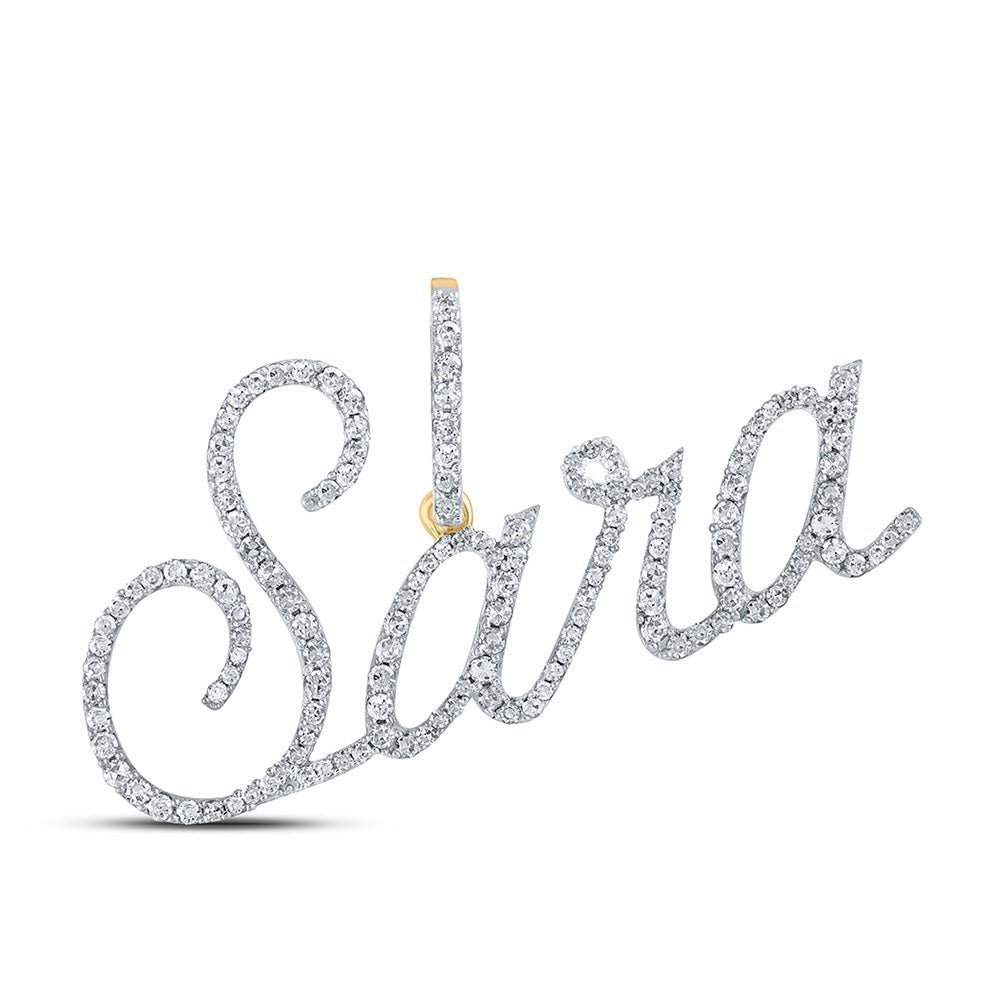 Personalized Diamond Initial Pendant - 10kt Yellow Gold with Round Diamond - 5/8 Cttw - Splendid Jewellery
