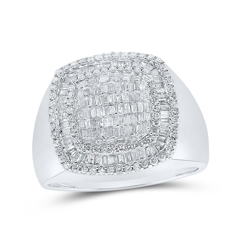Pillow Square Diamond Ring in 10kt White Gold - 1 - 1/5 Cttw | Stylish Men's Jewelry - Splendid Jewellery