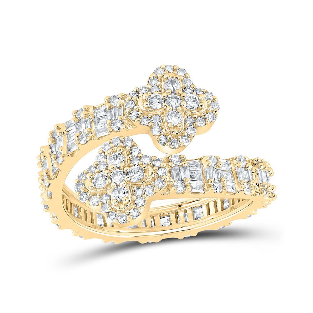 Quatrefoil Brilliance Diamond Cuff Band Ring - Splendid Jewellery