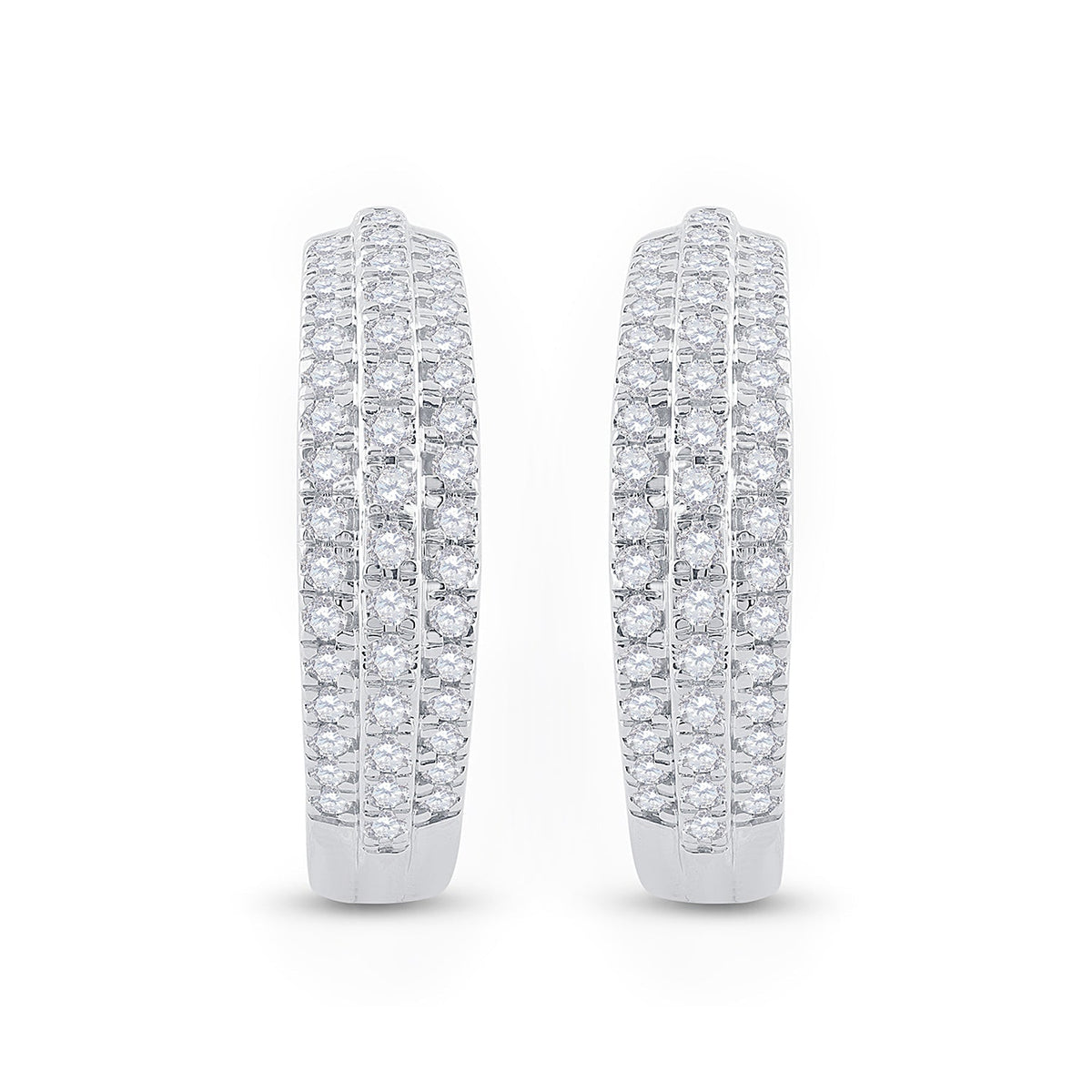 Radiant Brilliance 10kt White Gold Diamond Hoop Earrings - Splendid Jewellery