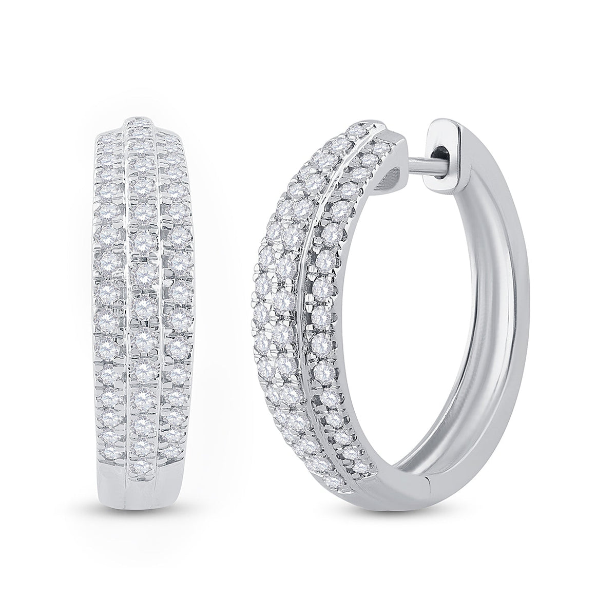 Radiant Brilliance 10kt White Gold Diamond Hoop Earrings - Splendid Jewellery