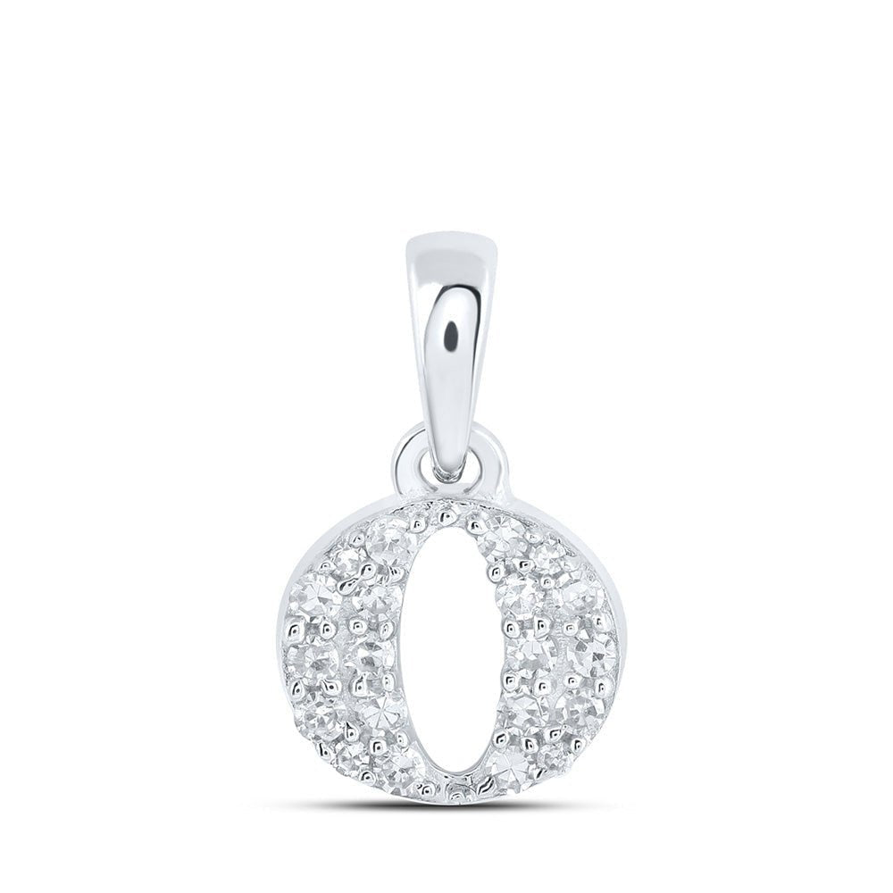 Radiant Brilliance: 10kt White Gold Diamond Initial Pendant - Splendid Jewellery