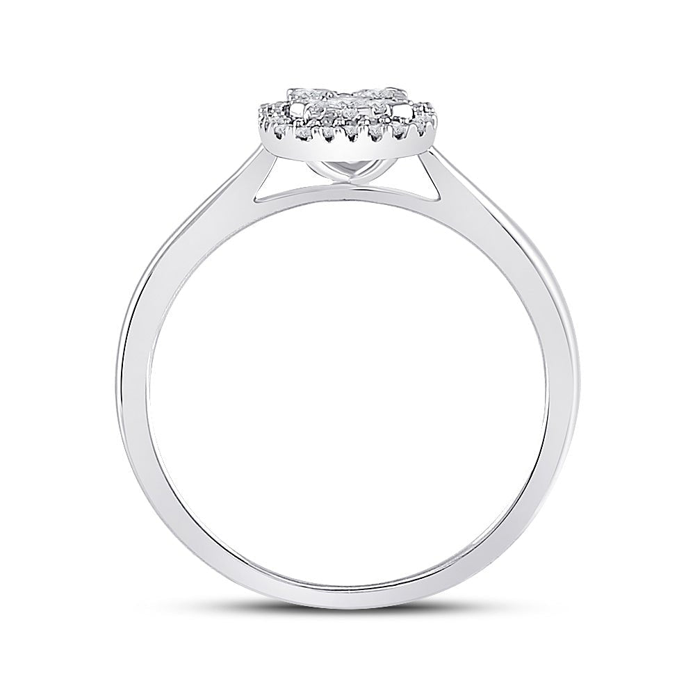 Radiant Brilliance: 10kt White Gold Womens Round Diamond Square Cluster Ring 1/3 Cttw - Splendid Jewellery
