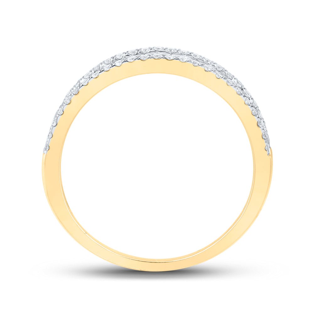 Radiant Brilliance: 10kt Yellow Gold Diamond Band Ring - Splendid Jewellery