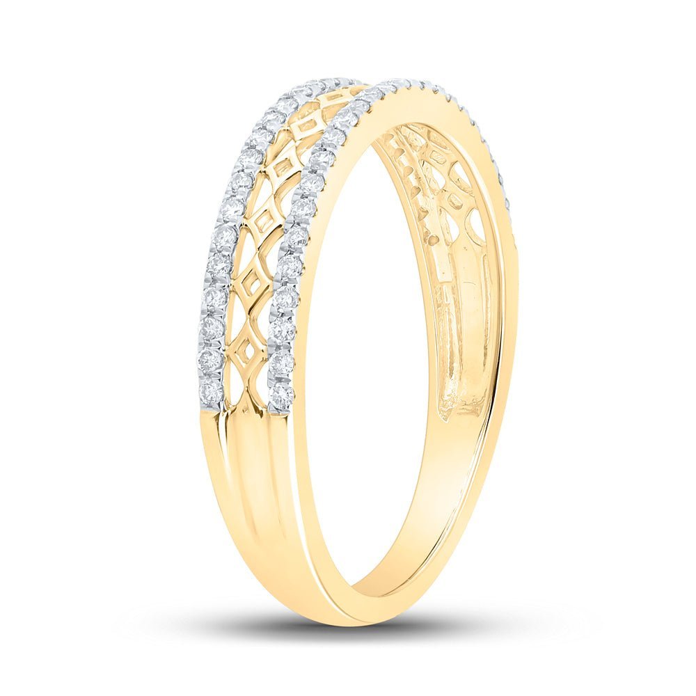 Radiant Brilliance: 10kt Yellow Gold Diamond Band Ring - Splendid Jewellery