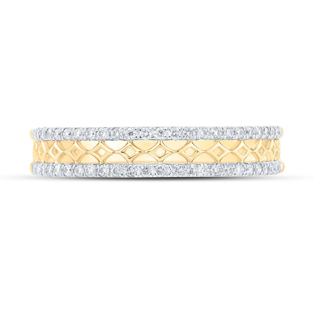 Radiant Brilliance: 10kt Yellow Gold Diamond Band Ring - Splendid Jewellery