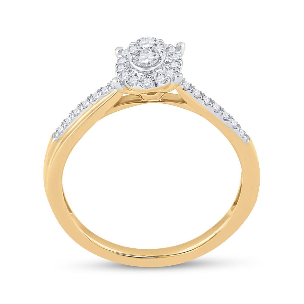 Radiant Brilliance 10kt Yellow Gold Diamond Cluster Ring - Splendid Jewellery