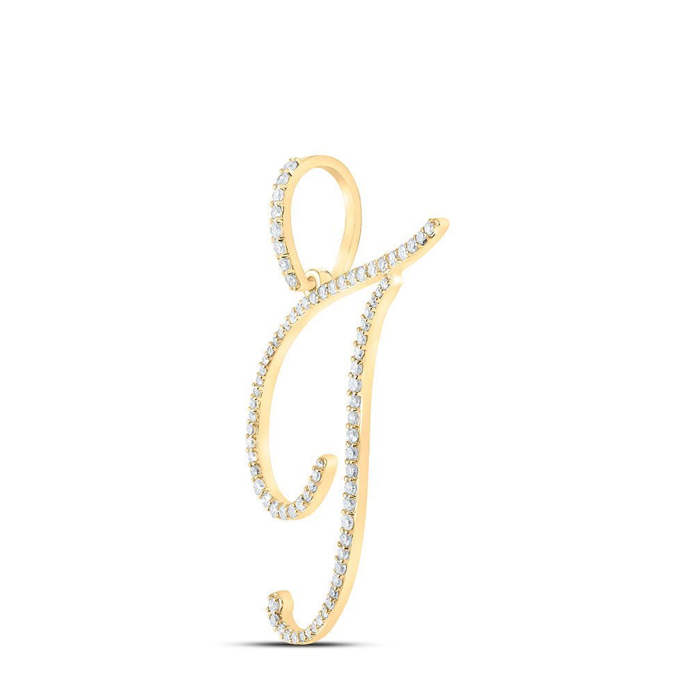 Radiant Brilliance: 10kt Yellow Gold Diamond Initial Pendant - Splendid Jewellery
