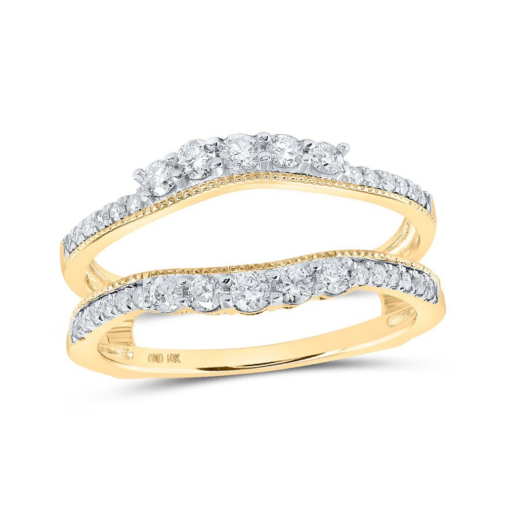 Radiant Brilliance: 10kt Yellow Gold Diamond Wrap Enhancer for Wedding Bands - Splendid Jewellery