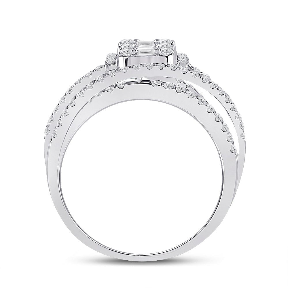 Radiant Brilliance 14kt White Gold Baguette Diamond Fashion Ring - Splendid Jewellery