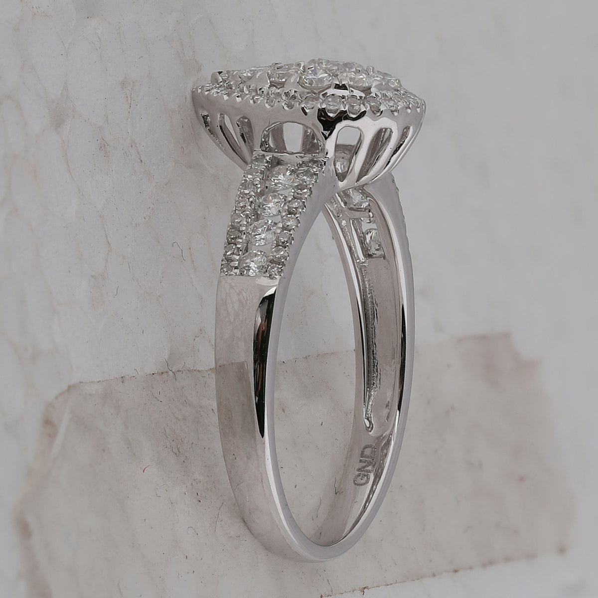 Radiant Brilliance 14kt White Gold Diamond Cluster Bridal Wedding Ring - Splendid Jewellery