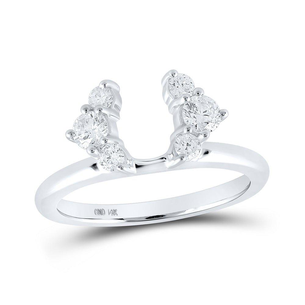 Radiant Brilliance: 14kt White Gold Diamond Wrap Enhancer Wedding Band - Splendid Jewellery