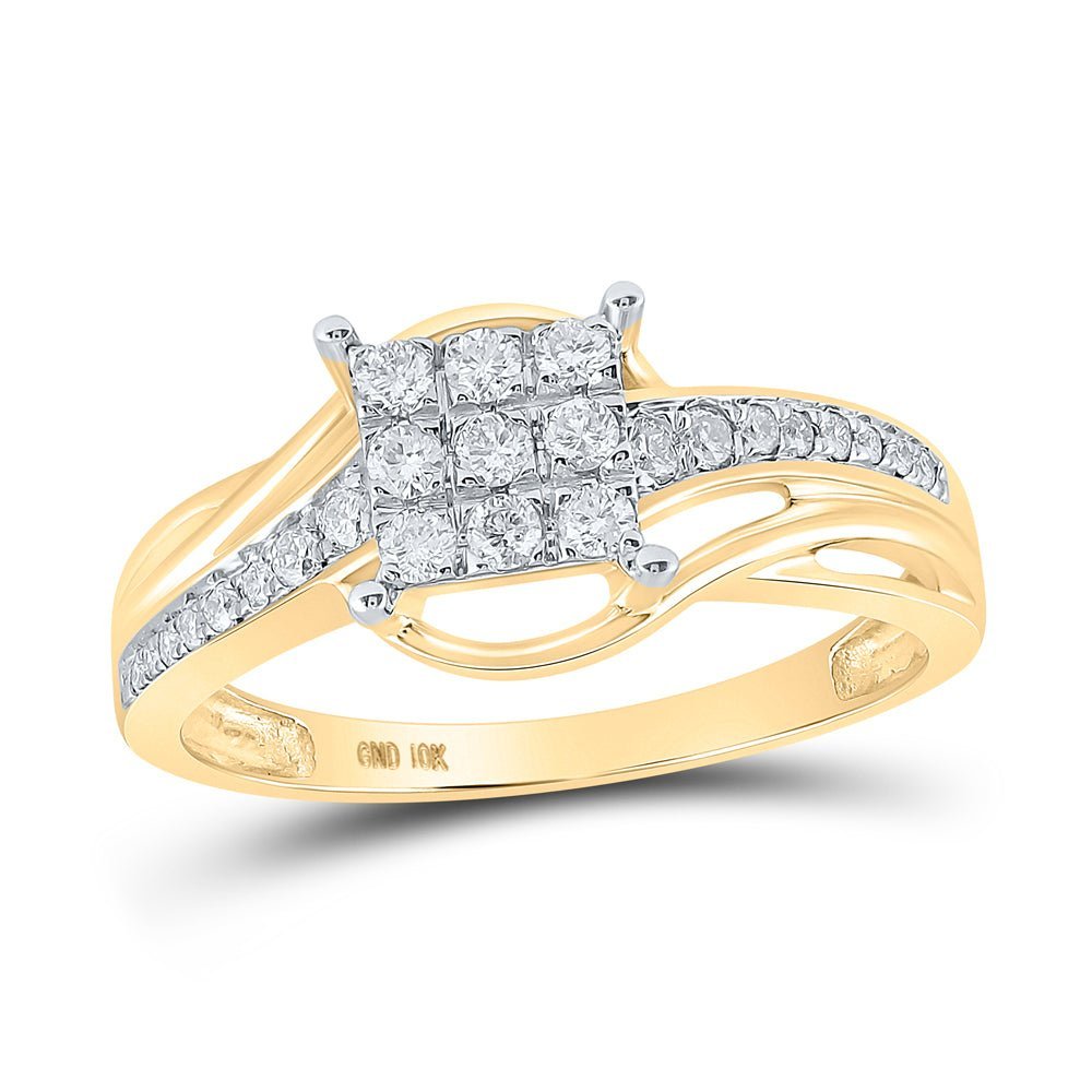 Radiant Brilliance Diamond Cluster Ring - Splendid Jewellery