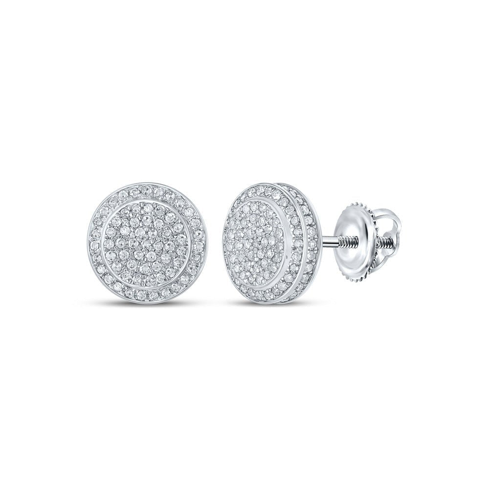 Radiant Diamond Circle Earrings - 10kt White Gold Sparkling Delight - Splendid Jewellery