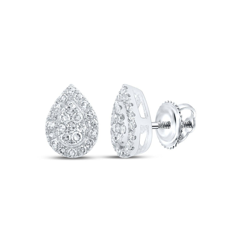 Radiant Diamond Teardrop Earrings in 10kt White Gold - Splendid Jewellery - Splendid Jewellery