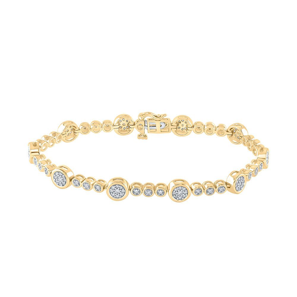 Radiant Elegance: 10kt Yellow Gold Diamond Fashion Bracelet, 1 Cttw - Splendid Jewellery