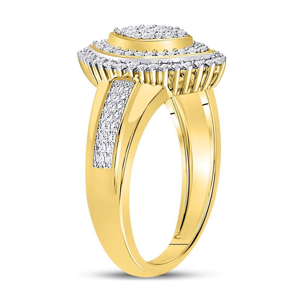 Radiant Elegance: 10kt Yellow Gold Marquise Diamond Cluster Ring - Splendid Jewellery