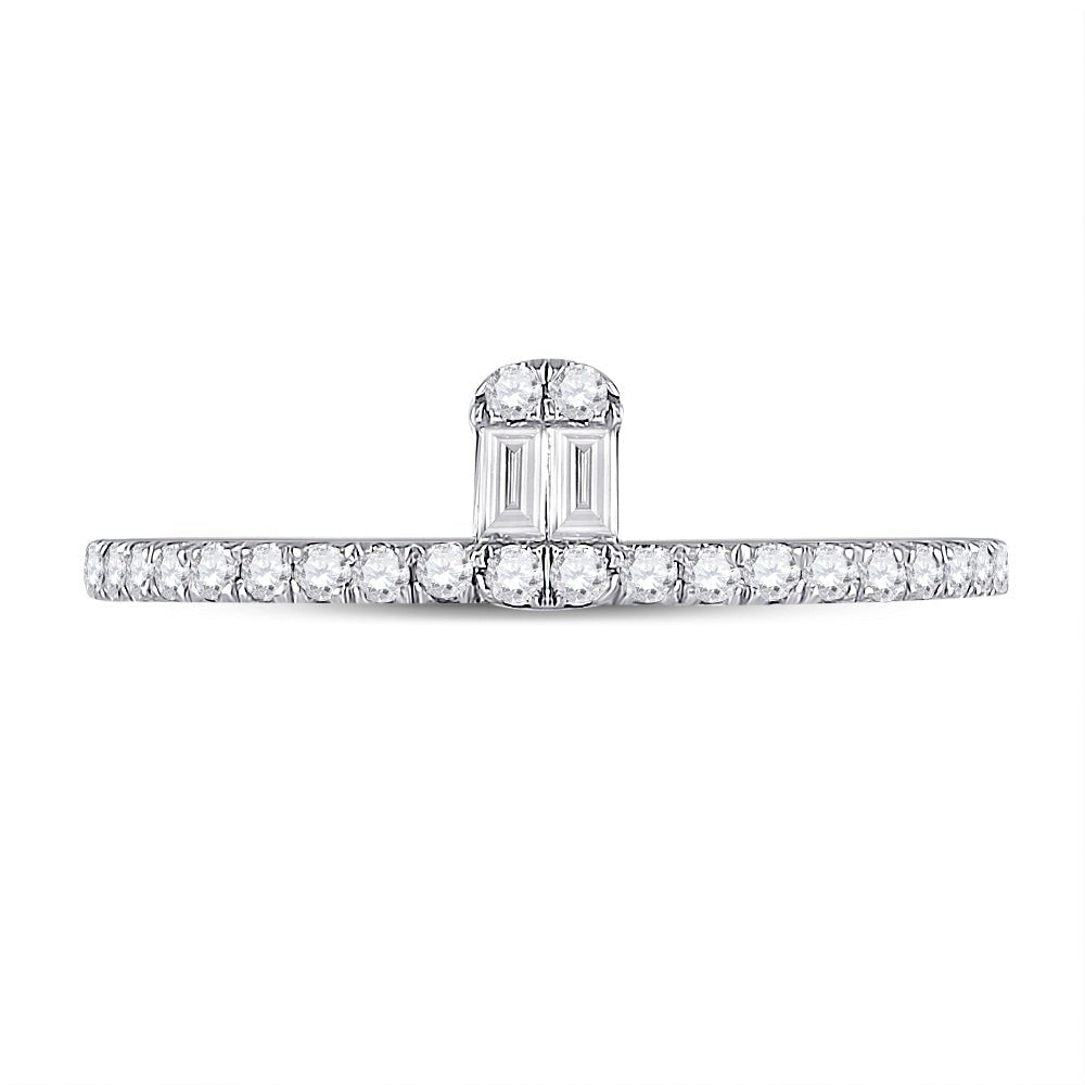 Radiant Elegance | 14kt White Gold Baguette Diamond Band Ring 1/4 Cttw | Splendid Jewellery - Splendid Jewellery