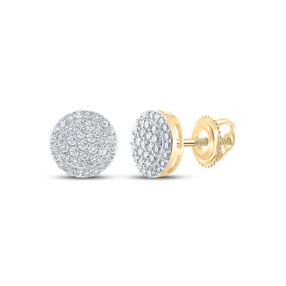 Radiant Glow 10kt Yellow Gold Diamond Cluster Earrings - Splendid Jewellery