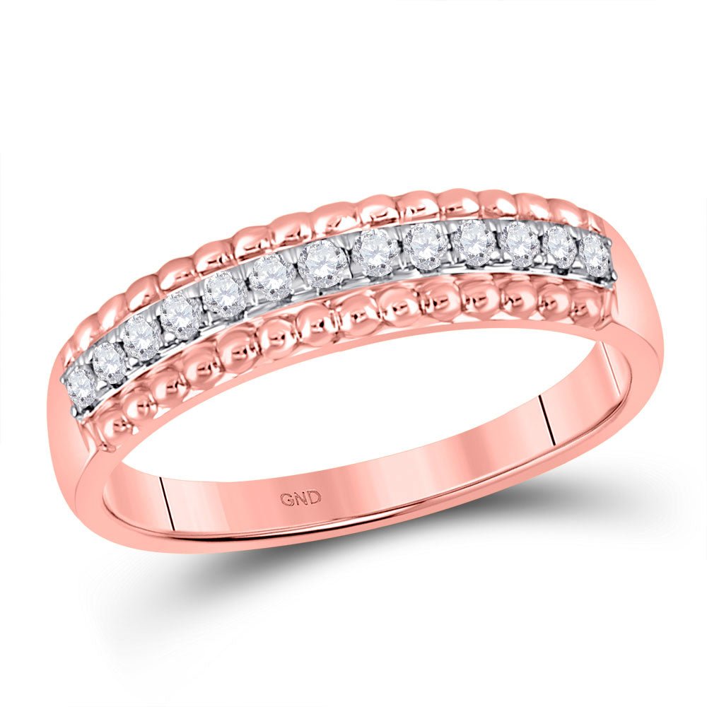 Radiant Love: 10kt Rose Gold Diamond Eternity Band - Splendid Jewellery