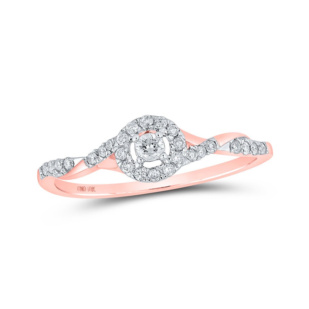 Radiant Love 10kt Rose Gold Diamond Halo Promise Ring - Splendid Jewellery