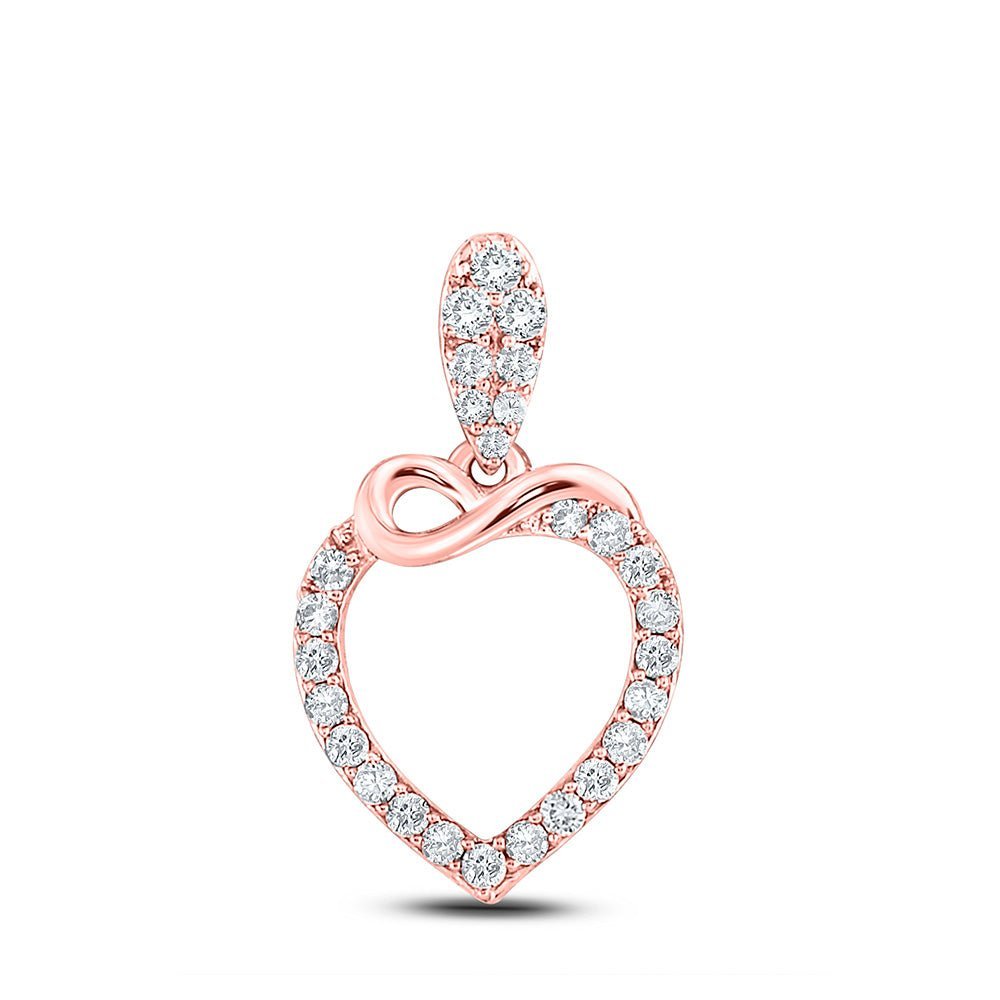 Radiant Love: 10kt Rose Gold Diamond Heart Pendant - Splendid Jewellery
