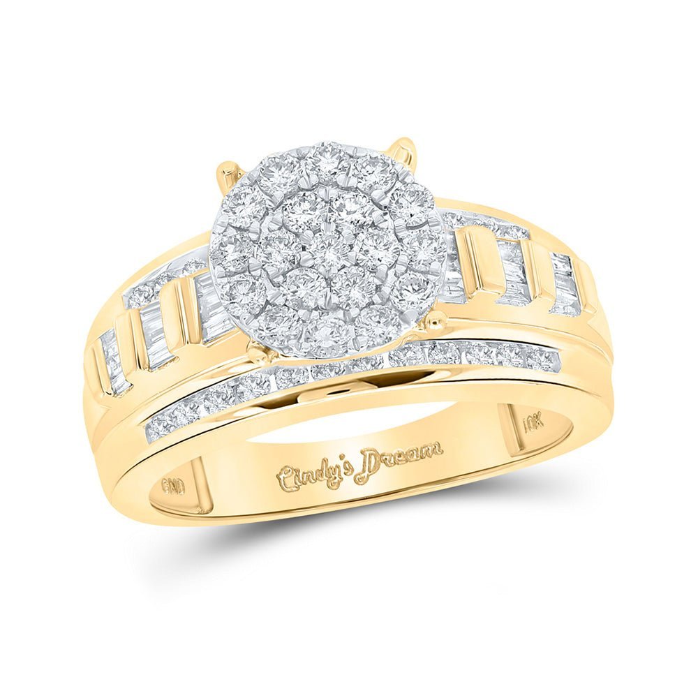 Radiant Love | 10kt Yellow Gold Diamond Cluster Bridal Wedding Ring - Splendid Jewellery