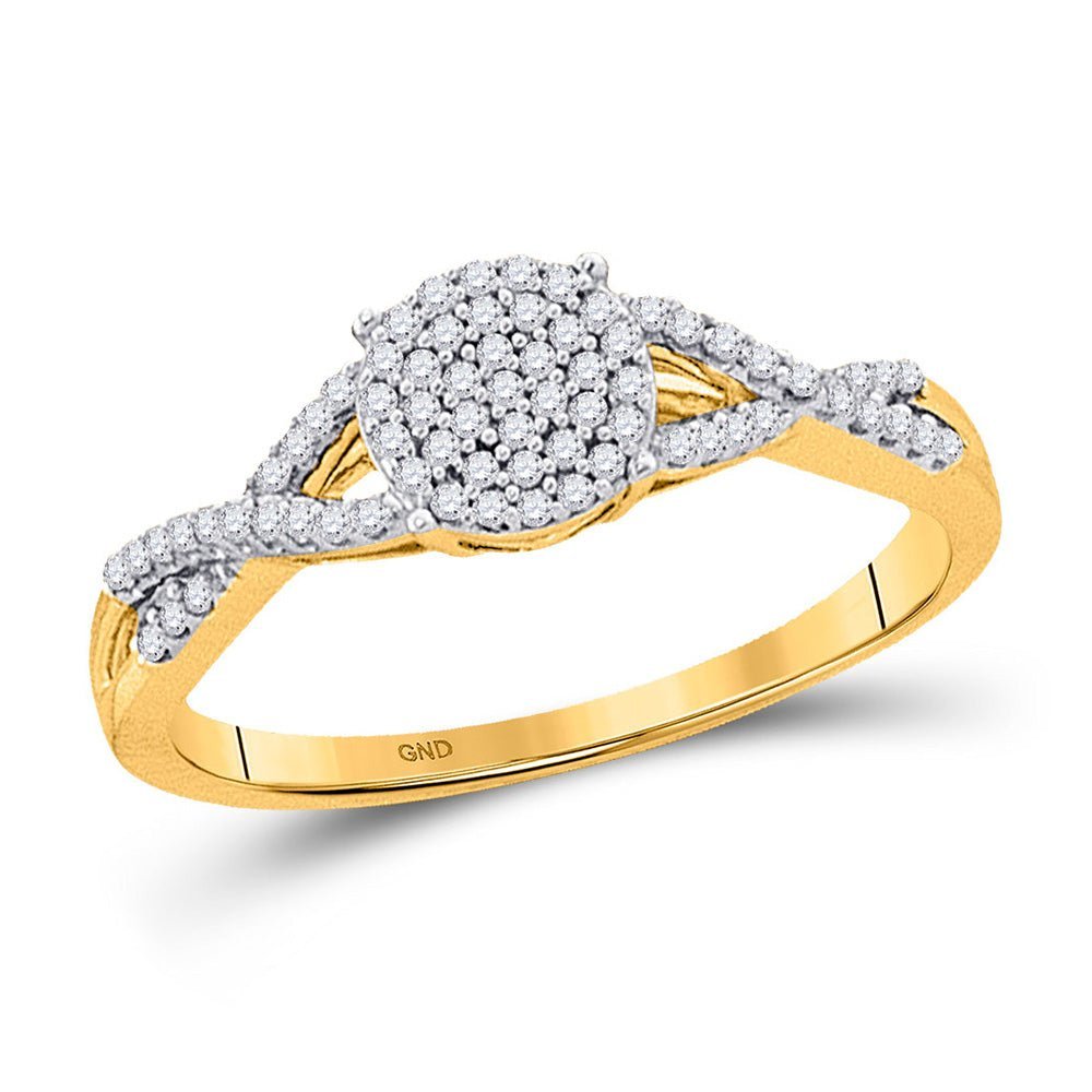 Radiant Love 10kt Yellow Gold Diamond Cluster Bridal Wedding Ring - Splendid Jewellery
