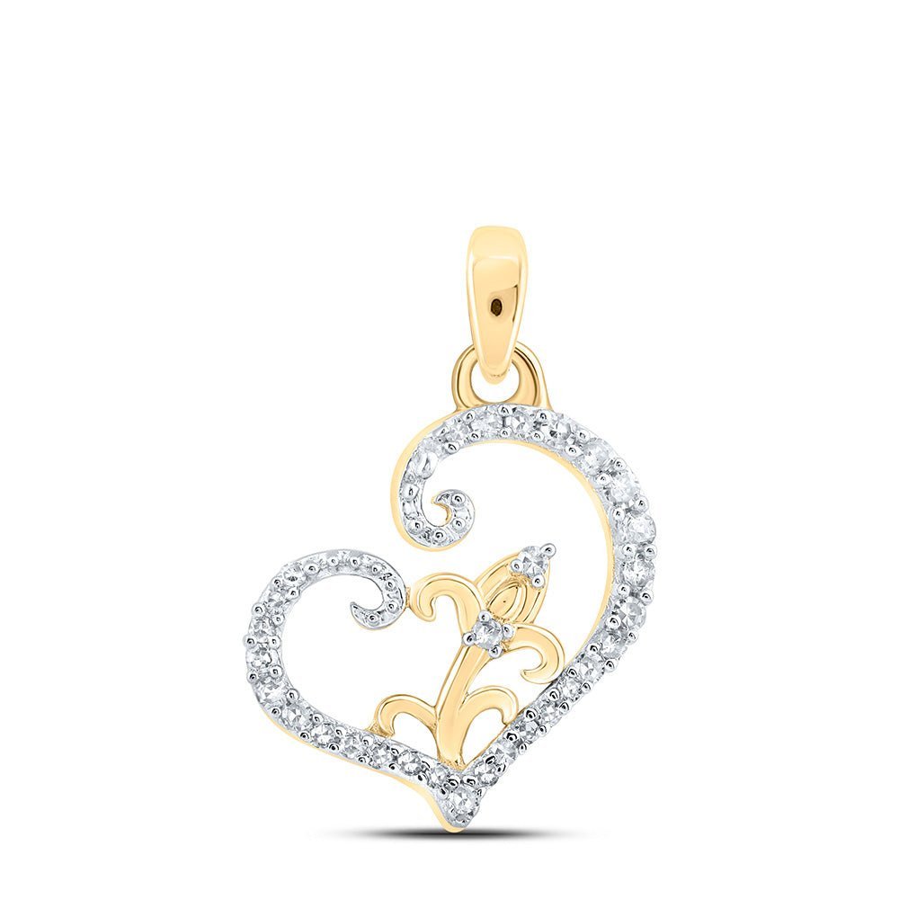 Radiant Love: 10kt Yellow Gold Diamond Heart Pendant - Splendid Jewellery